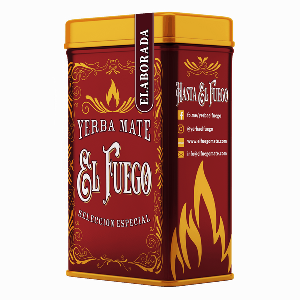Yerbera – Fém doboz + El Fuego Elaborada 0,5 kg