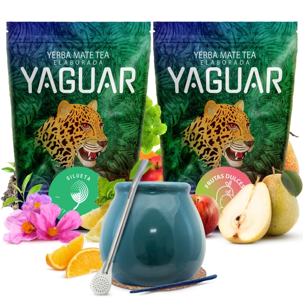 Yerba mate készlet Yaguar kerámia kalácsa bombilla
