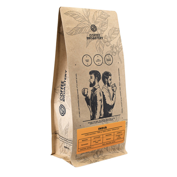 Bro Coffee Roastery - Egész kávébabos India Karnataka Premium 1kg