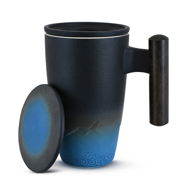 Kerámia bögre fedővel és szűrővel Mystea 300 ml