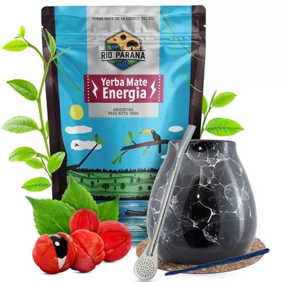 Yerba Mate készlet Rio Parana Energia Mate Tökre + Bombilla 500g