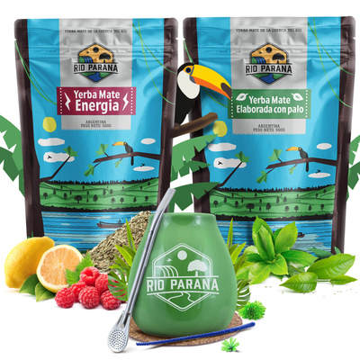 Yerba Mate készlet Rio Parana Energia Elaborada 2x500g + kiegészítők