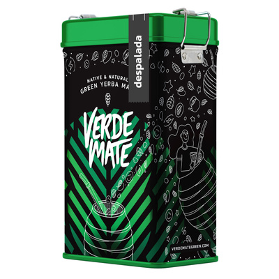 Yerbera – Fém doboz + Verde Mate Green Despalada 0,5 kg
