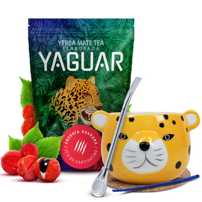 Yerba Mate Yaguar Energy Calabash Gatito 500g készlet Yerba Mate Yaguar Energy Calabash Gatito 500g