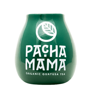 Kerámia matétök Pachamama logóval (zöld) 350 ml