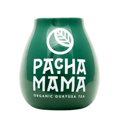 Kerámia matétök Pachamama logóval (zöld) 350 ml