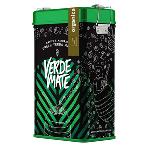 Yerbera – Fém doboz + Verde Mate Green Organica 0,5 kg
