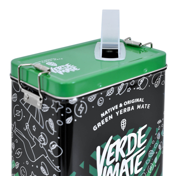 Yerbera – Fém doboz + Verde Mate Green Frutos Tropicales 0,5 kg