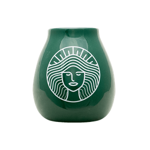Kerámia matétök Pachamama logóval (zöld) 350 ml