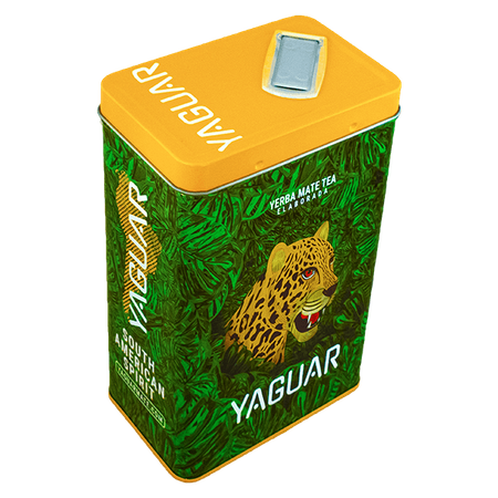 Yerbera – Fém doboz + Yaguar Mango Tango 0,5 kg