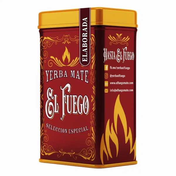 Yerbera – Fém doboz + El Fuego Elaborada 0,5 kg