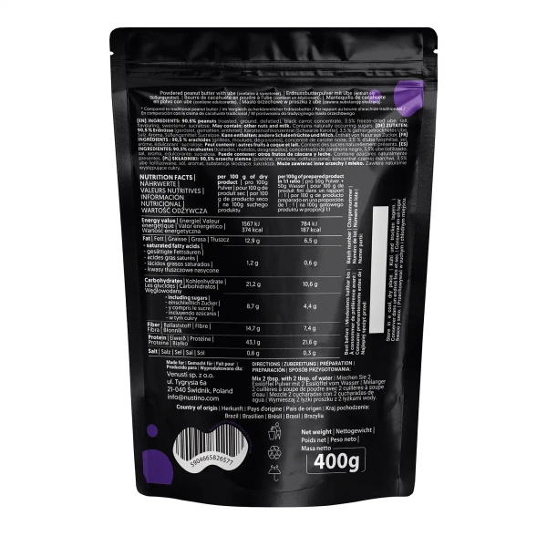 Nustino – Porított mogyoróvaj – Ube (cukor hozzáadása nélkül) 400 g