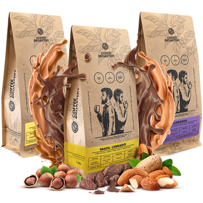Készlet Bro Coffee Roastery Colombia Medellin + Nicaragua Colibrí Azul + Brazil Cerrado 3x1kg (3kg)