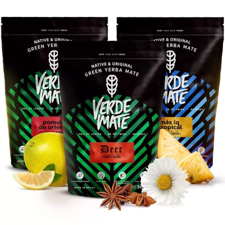 Yerba mate szett Verde Mate Green Mas IQ 3x500 1,5kg