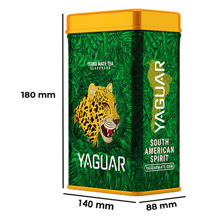 Yerbera + Yaguar Amore 500 g 0,5 kg - brazil yerba mate gyümölcsökkel és gyógynövényekkel konzervdobozban 