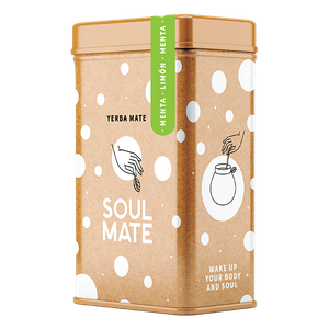 Yerbera – Fém doboz + Soul Mate Orgánica Menta Limon 0,5 kg