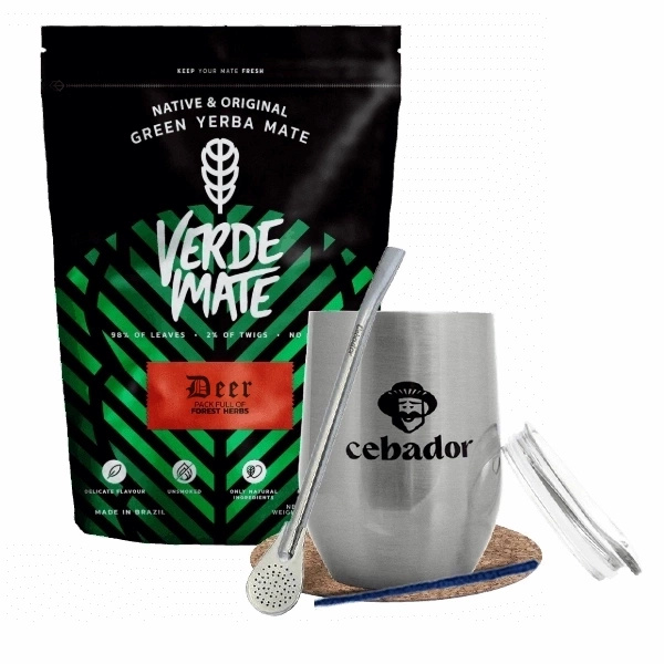 Yerba Mate készlet: Verde Mate Deer 500g + TermoLid + Bombilla