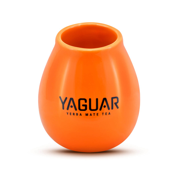 Kerámia Mate Tök a Yerba Mate-hoz Yaguar Logóval Narancs - 350ml