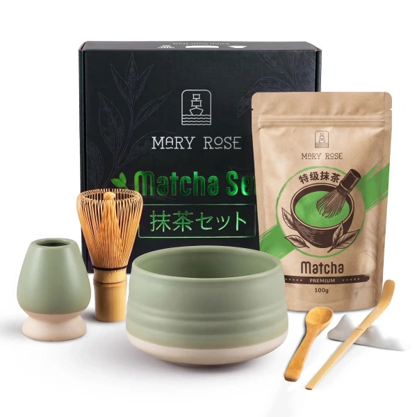 Ajándékszett: matcha + matchawan + bambusz kiegészítők