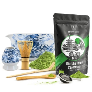 Ceremoniái matcha teafőző készlet: japán BIO matcha 30g + kiegészítők