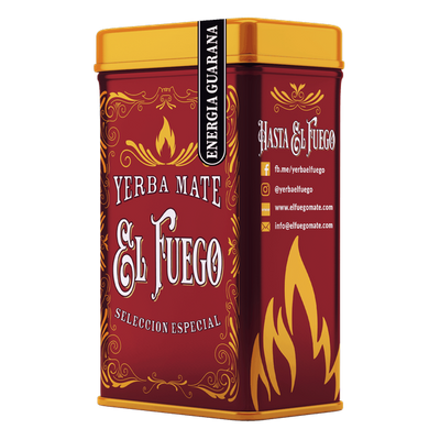 Yerbera – Fém doboz + El Fuego Energia Guarana 0,5 kg