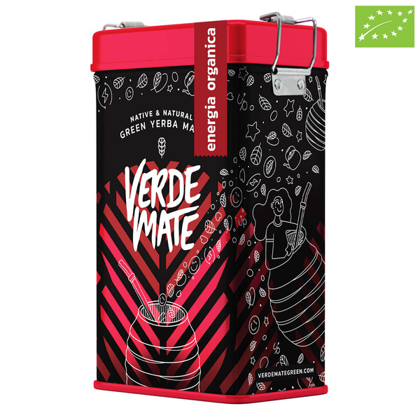 Yerbera – Fém doboz + Verde Mate Green Energia Organica 0,5 kg