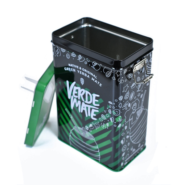 Yerbera – Fém doboz + Verde Mate Green Very Strawberry 0,5 kg