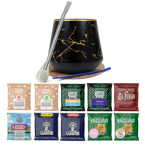 Set Yerba Mate: campioni 10x50g Tazza di mate + Bombilla