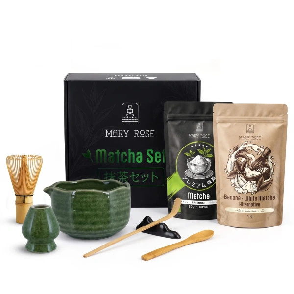 Ajándékkészlet színes Matcha Latte-hoz: Matcha + White Matcha + kiegészítők