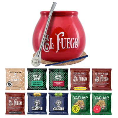 Yerba Mate készlet 10x50g Calabash Bombilla 500g