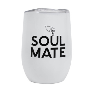 TermoLid – hőszigetelt yerba mate bögre fedéllel – Soul Mate (fehér) – 350 ml