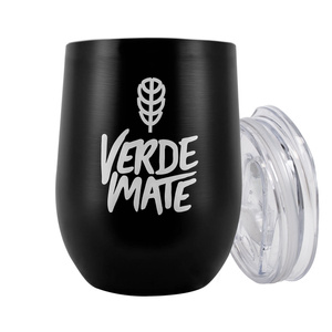 TermoLid – hőszigetelt yerba mate bögre fedéllel – Verde Mate (fekete) – 350 ml