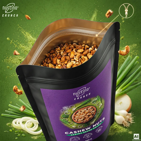 Nustino Crunch – Pörkölt kesudió – Spring Green Onion 100 g