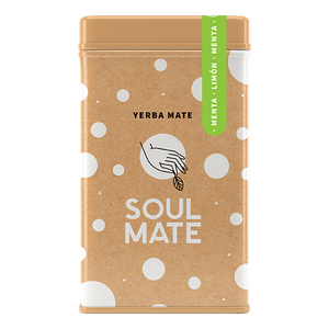 Yerbera – Fém doboz + Soul Mate Orgánica Menta Limon 0,5 kg