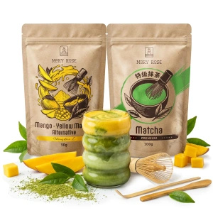 Készlet színes Matcha Latte-hoz: Matcha + Yellow Matcha + kiegészítők
