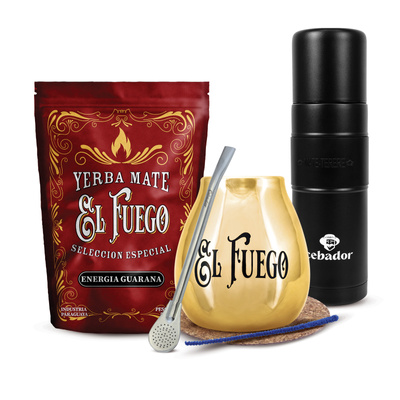 Yerba Mate készlet El Fuego 500g 0,5kg Yerbomos XL + Mate Tök + Bombilla