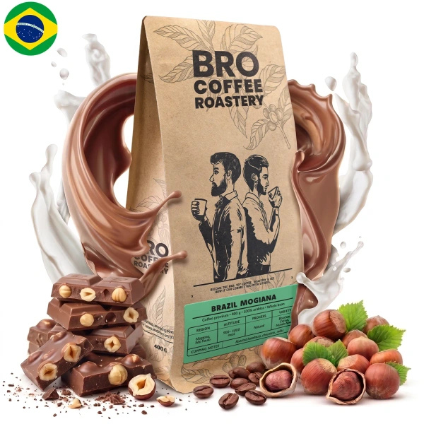 Bro Coffee Roastery – Egész kávébabos Brazil Mogiana Premium 400 g